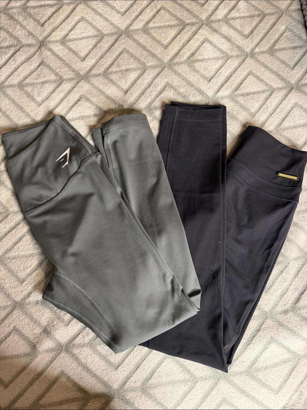 Gymshark Gray and Black High-Rise Workout Leggings Duo size small